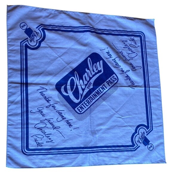 Source Unknown Accessories - Charley Pride Entertainment Pass Country Music Tour Blue Bandana Handkerchief